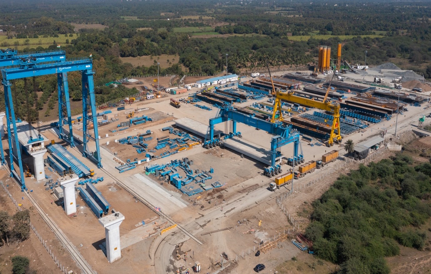 Full Span Girder Launching under progress at Valsad District, June 2023