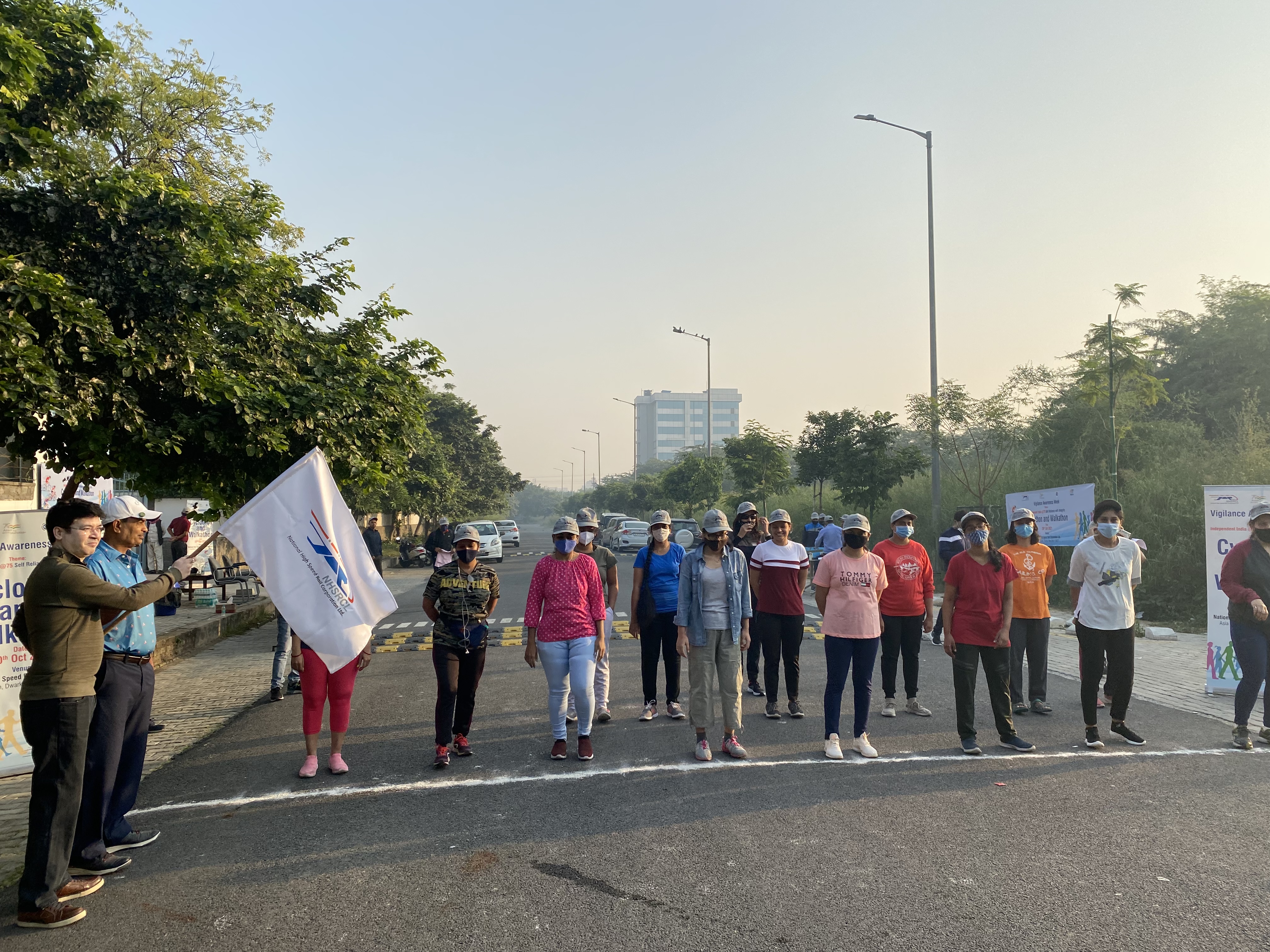 Glimpses of Cyclothon & Walkathon organised at NHSRCL corporate and various project offices on 30th Oct 2021 as part of Vigilance Awareness Week 2021